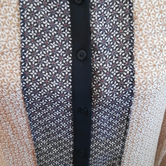 LOFT Sheer Brown & Black Blouse- NWT - Picture 10 of 14